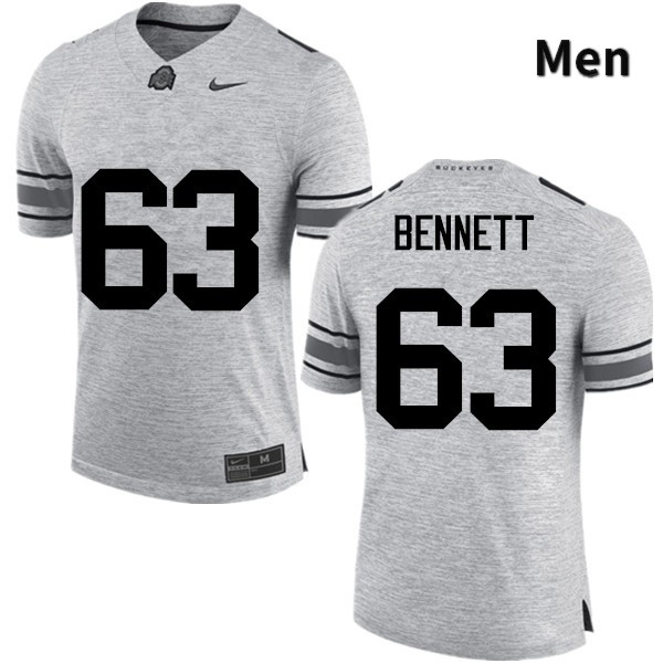 Ohio State Buckeyes Michael Bennett Men's #63 Gray Game Stitched College Football Jersey